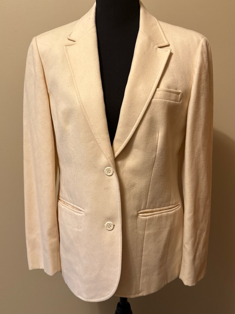 VINTAGE Pendleton Soft Cream Wool Single-Breasted Blazer